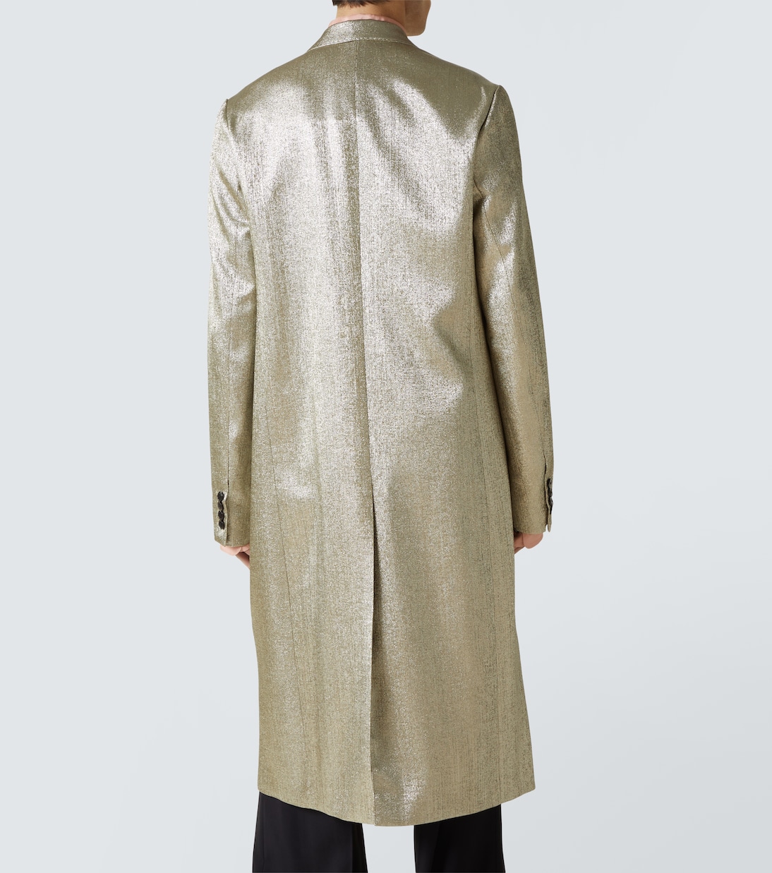 Double-breasted lamé coat  | Dries Van Noten