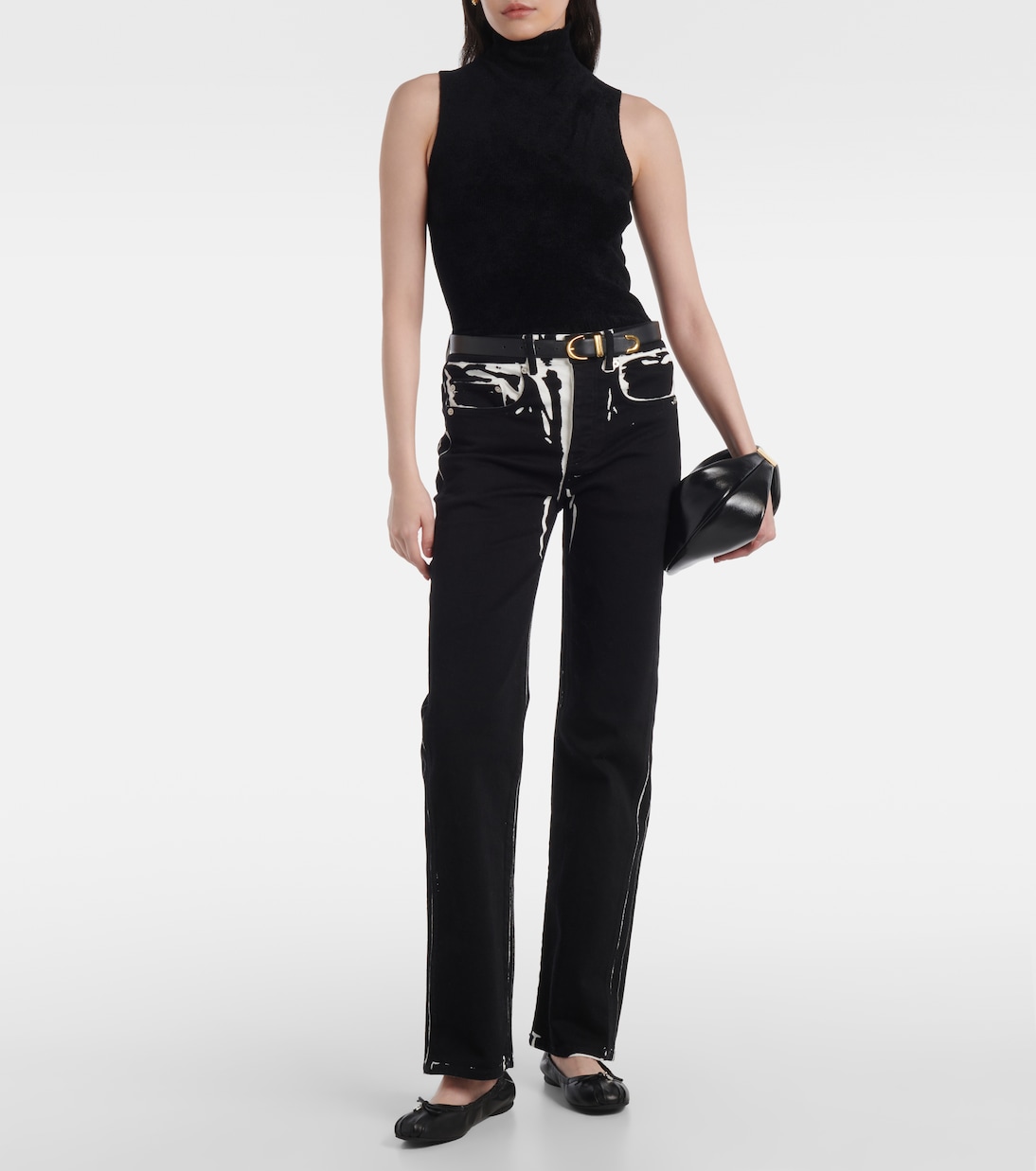 H684 bow-detail leather ballet flats | Hogan