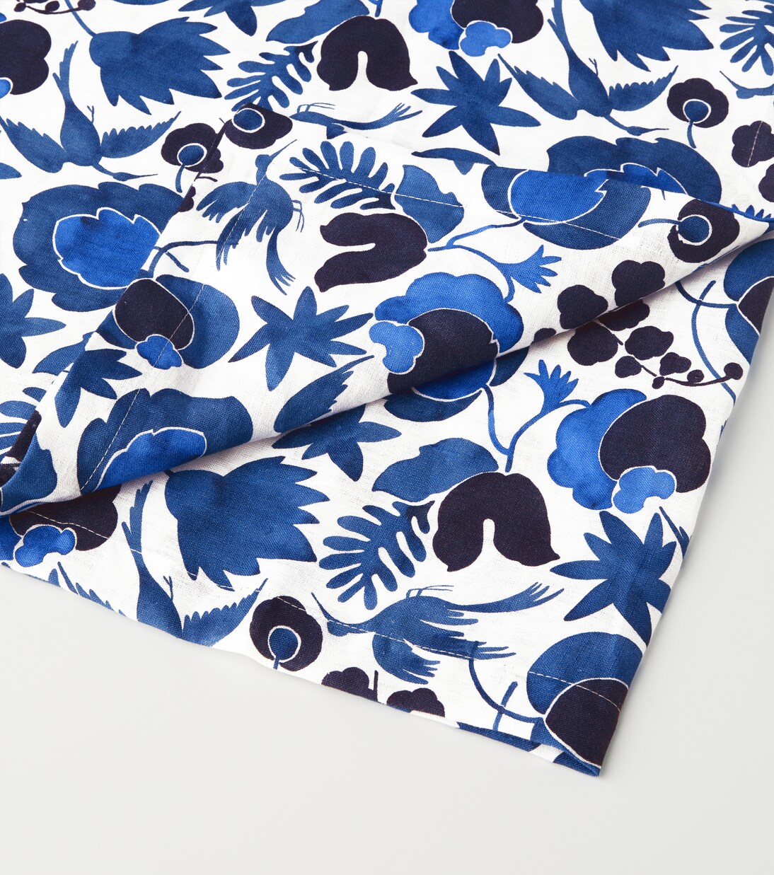 Wildbird Blu Medium linen tablecloth | La DoubleJ