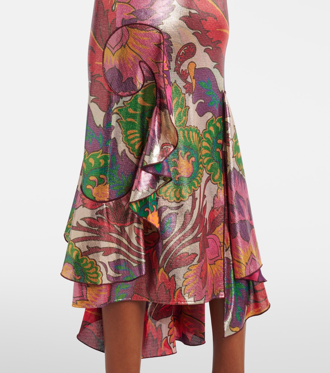 Abito lungo in raso con stampa | Etro