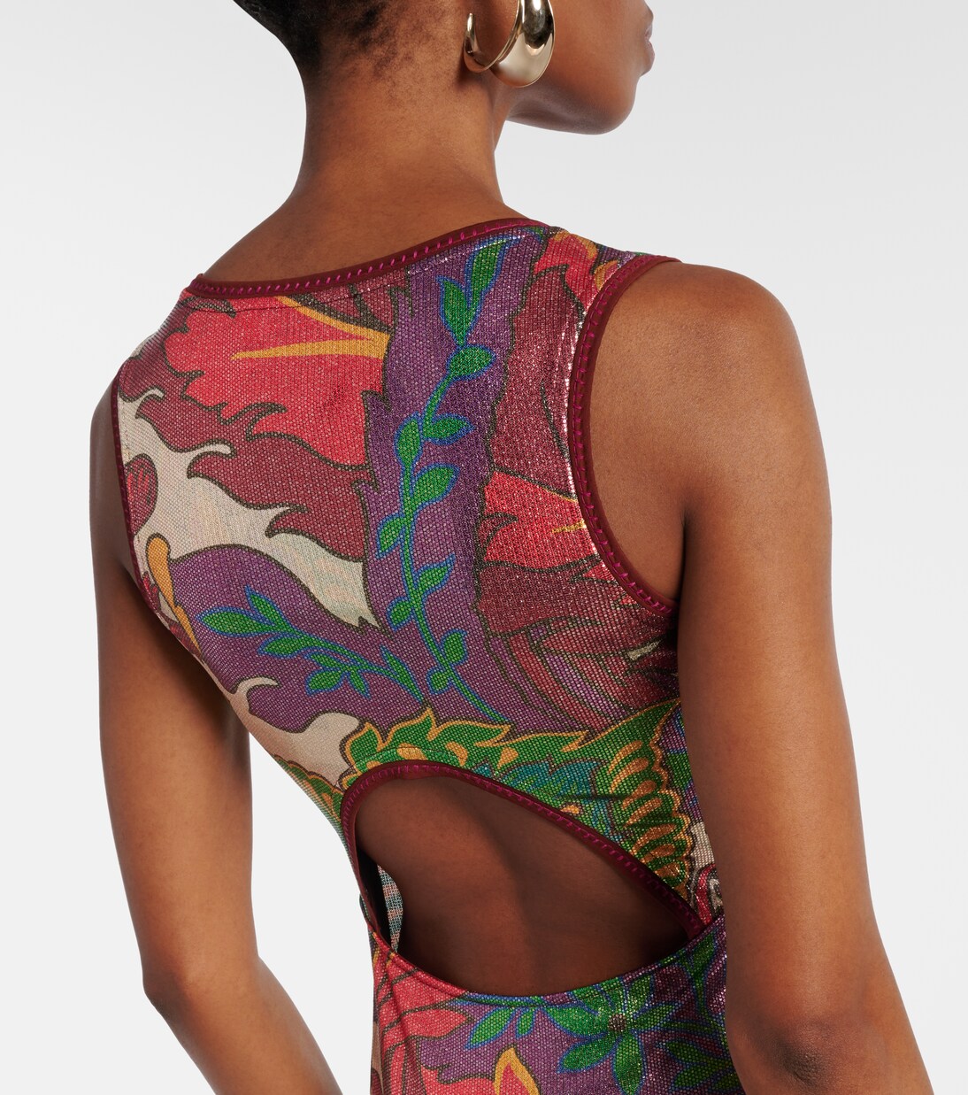 Abito lungo in raso con stampa | Etro