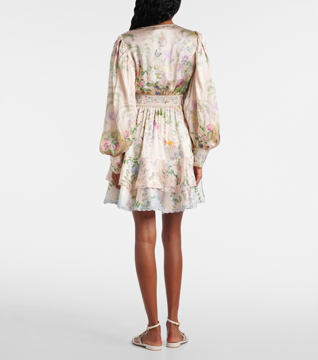 Robe imprimée en soie à cristaux | Camilla