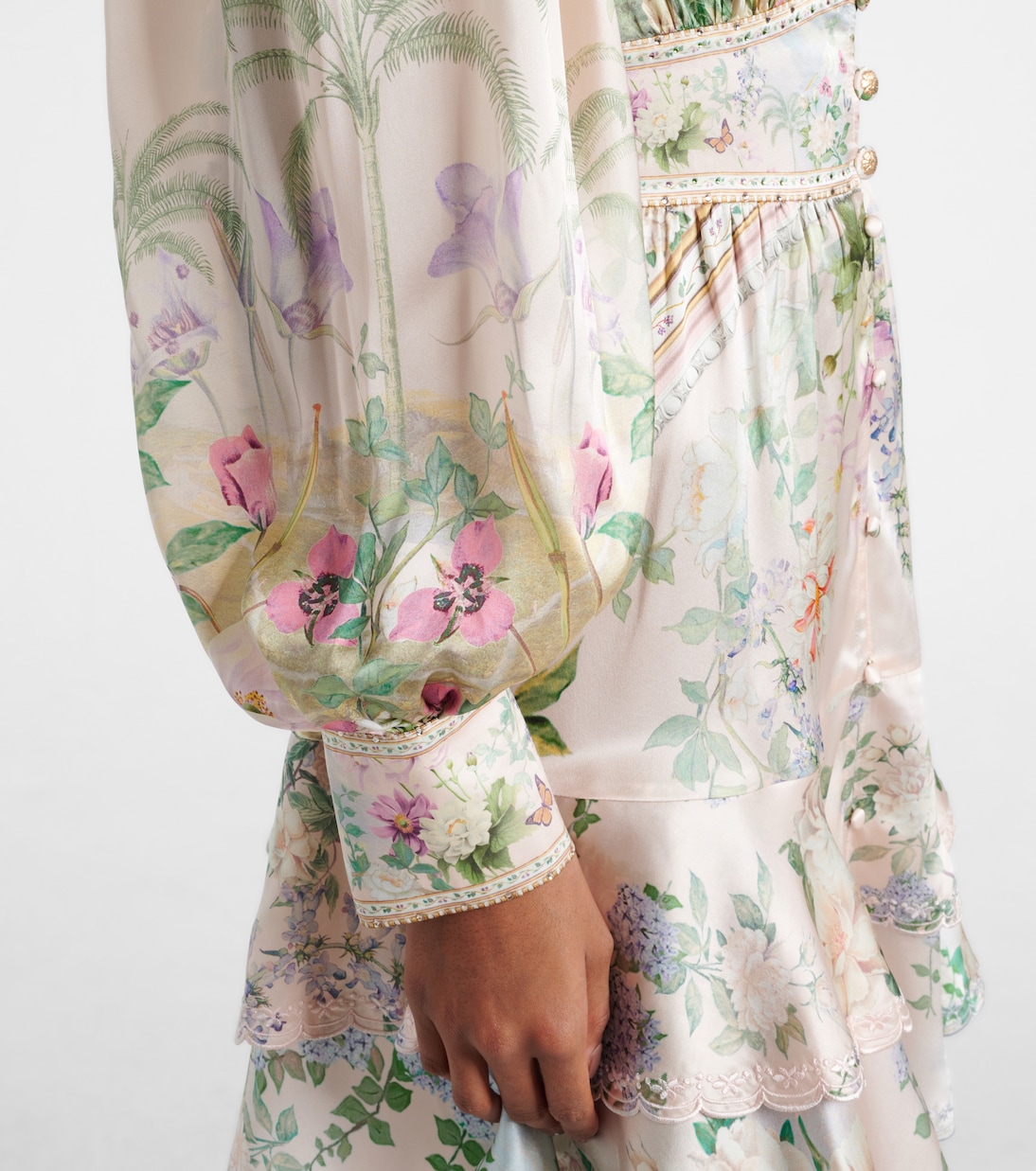 Robe imprimée en soie à cristaux | Camilla