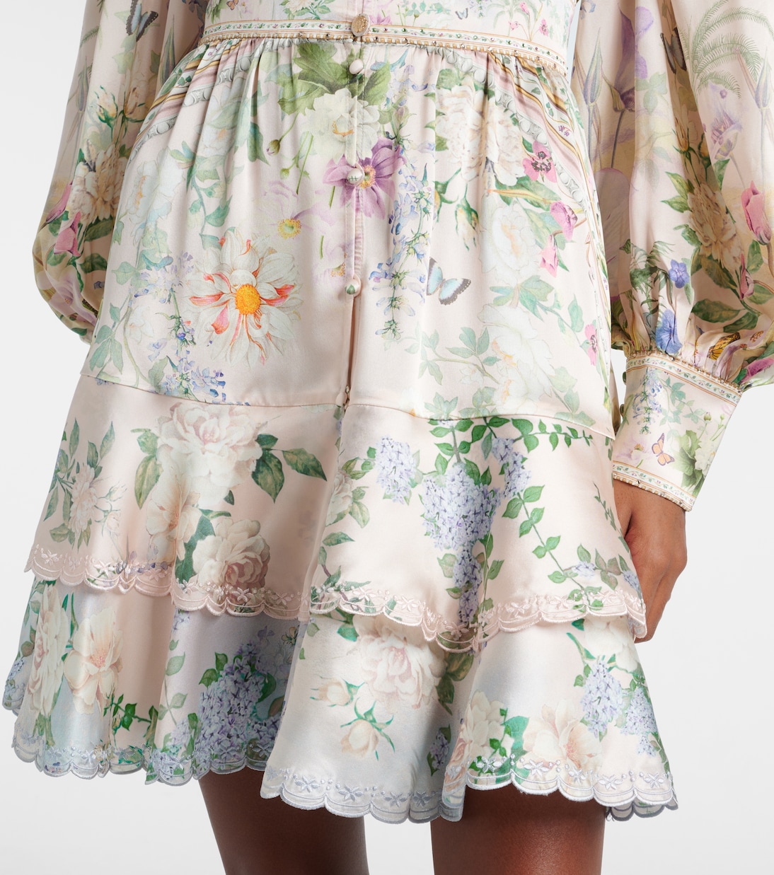 Robe imprimée en soie à cristaux | Camilla