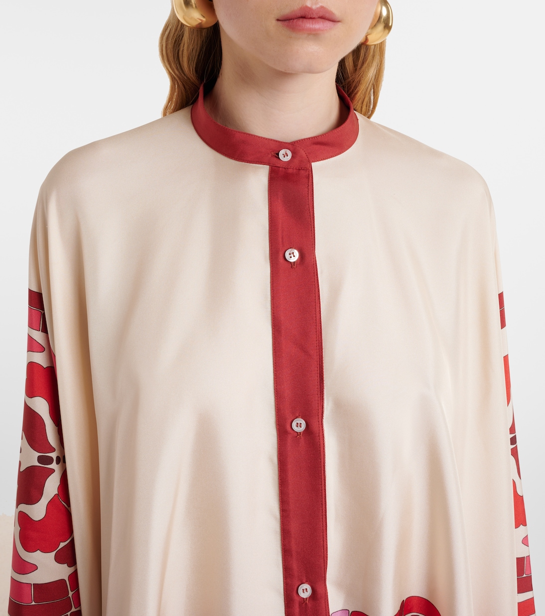 Foulard printed silk twill shirt | La DoubleJ