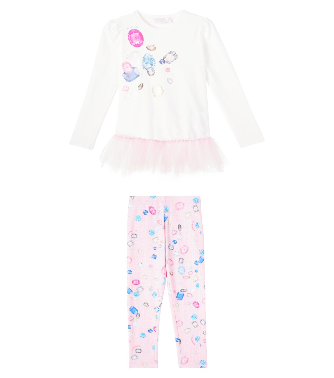 Cotton-blend top and leggings set | Monnalisa