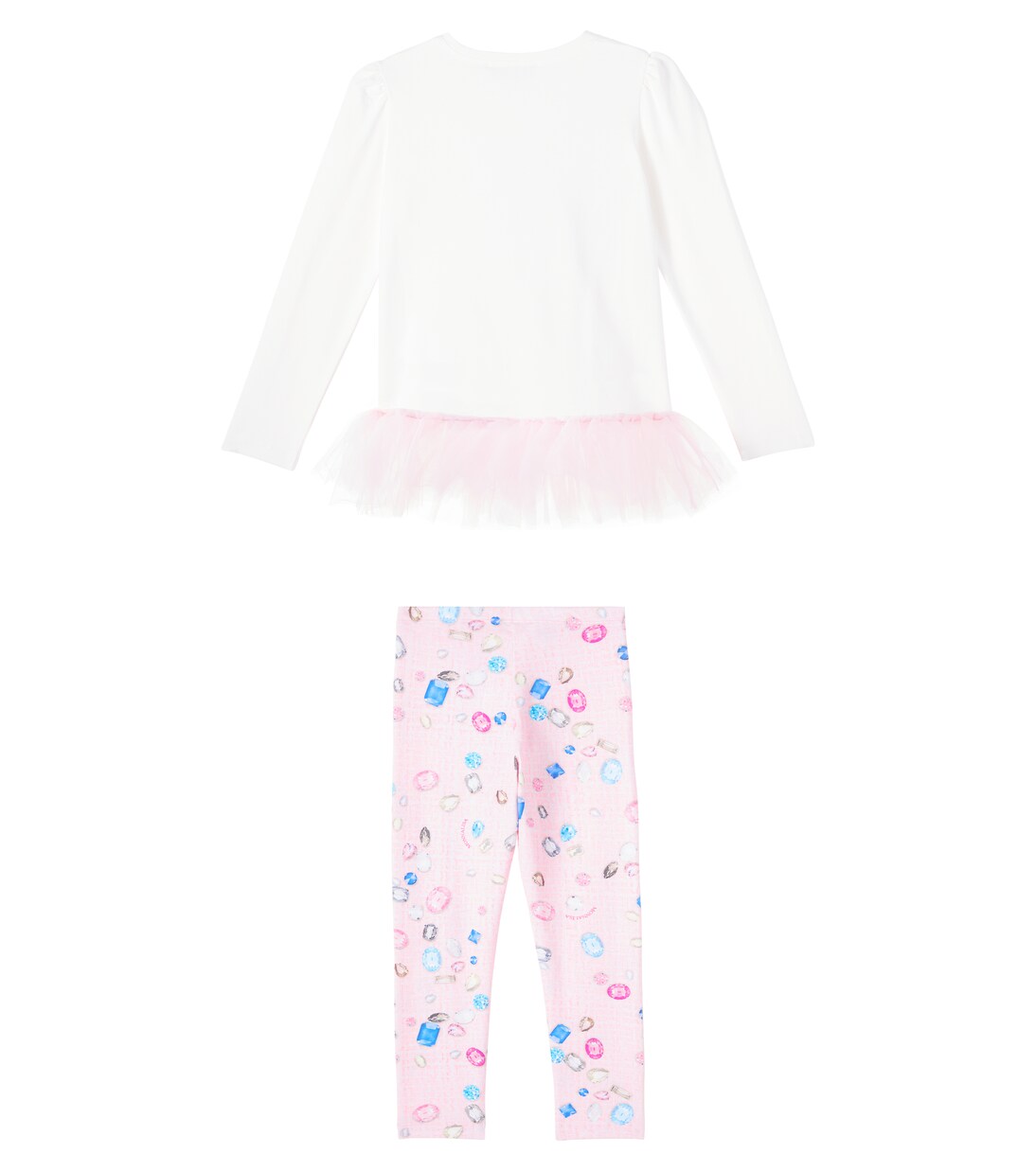 Cotton-blend top and leggings set | Monnalisa