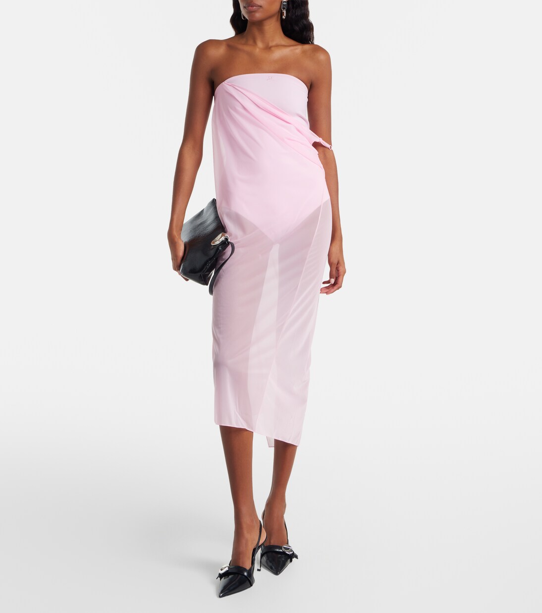 Midikleid aus Jersey und Crêpe | Courrèges