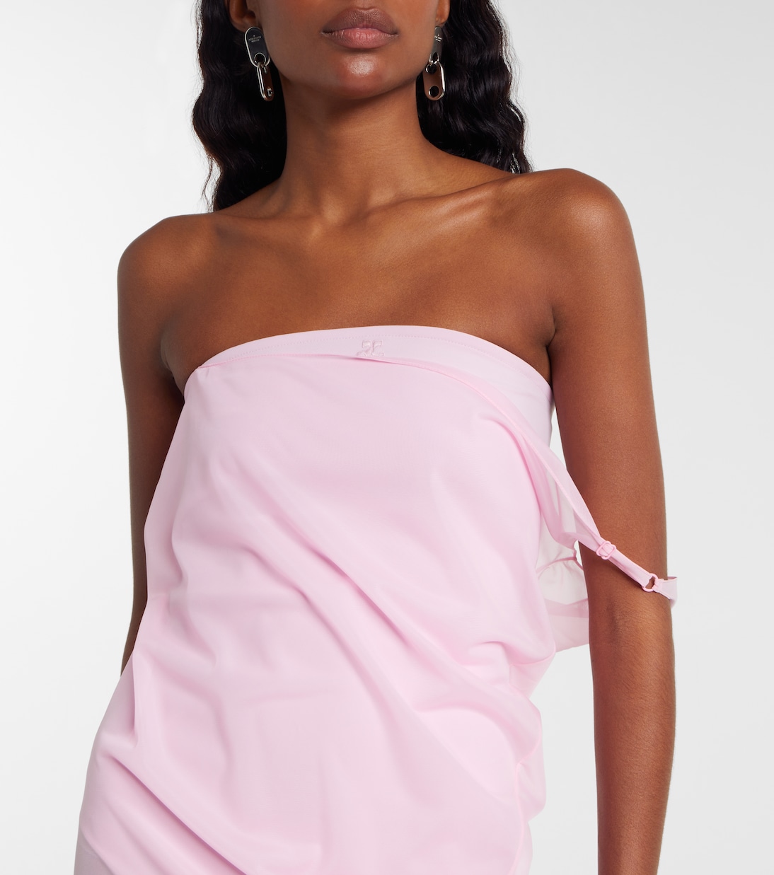 Midikleid aus Jersey und Crêpe | Courrèges