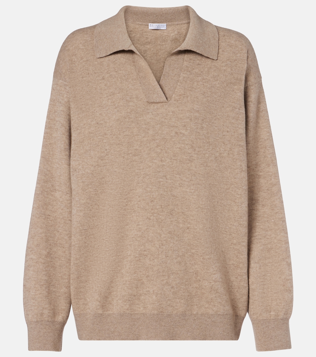 Monili cashmere-blend polo sweater | Brunello Cucinelli