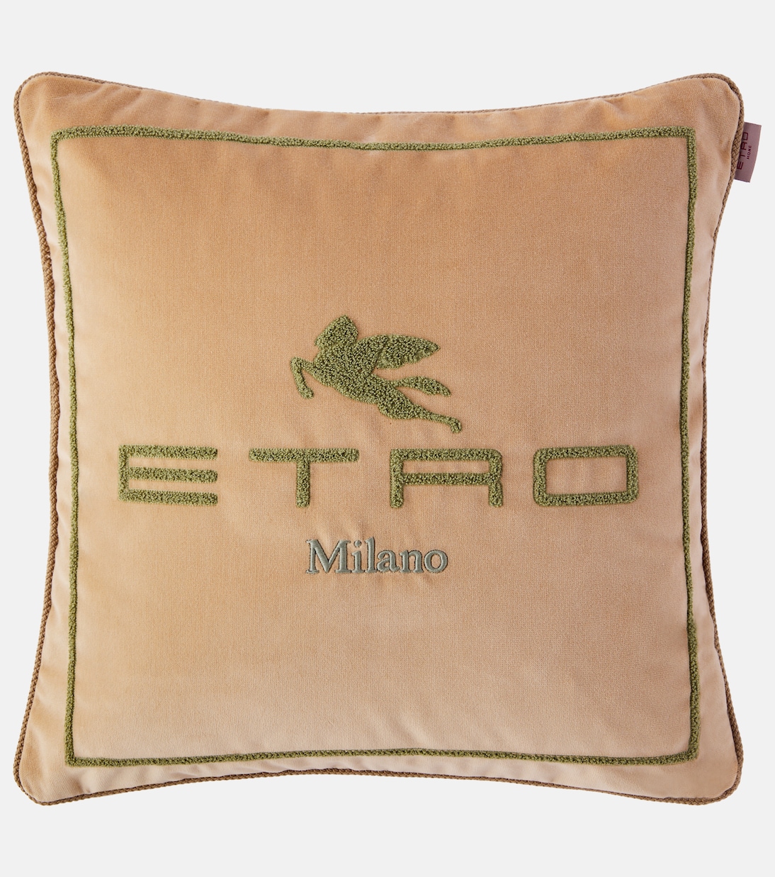 Sponge logo cotton and wool cushion | Etro