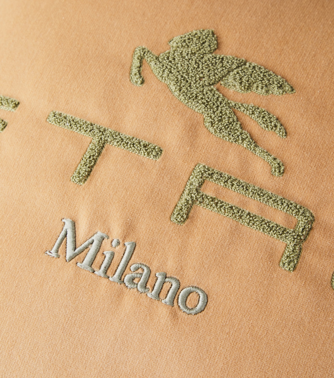 Sponge logo cotton and wool cushion | Etro