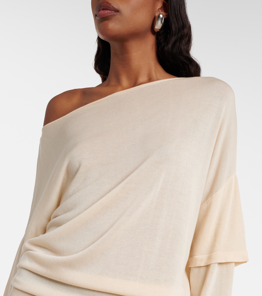 Rea垂褶不对称迷你连衣裙 | Aya Muse