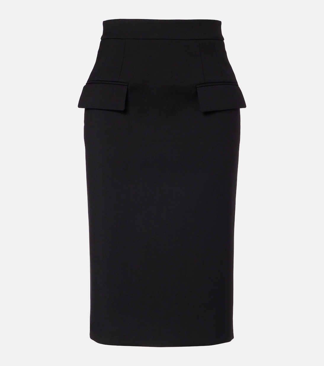 High-rise wool gabardine pencil skirt | McQueen
