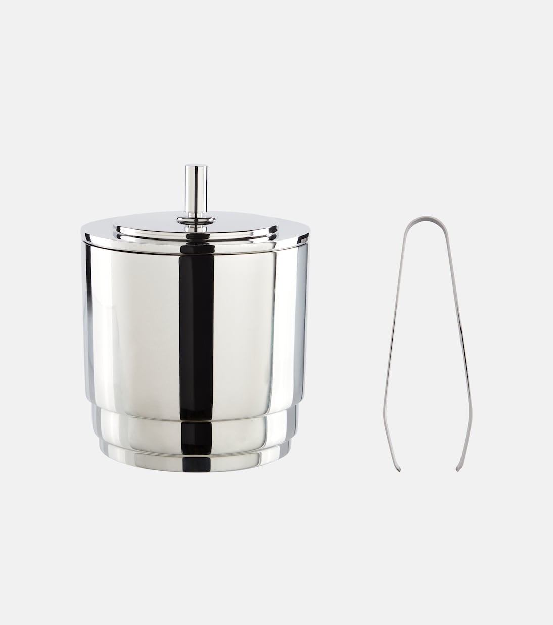 Manhattan stainless steel ice bucket and tongs set by Helle Damkjær | Georg Jensen