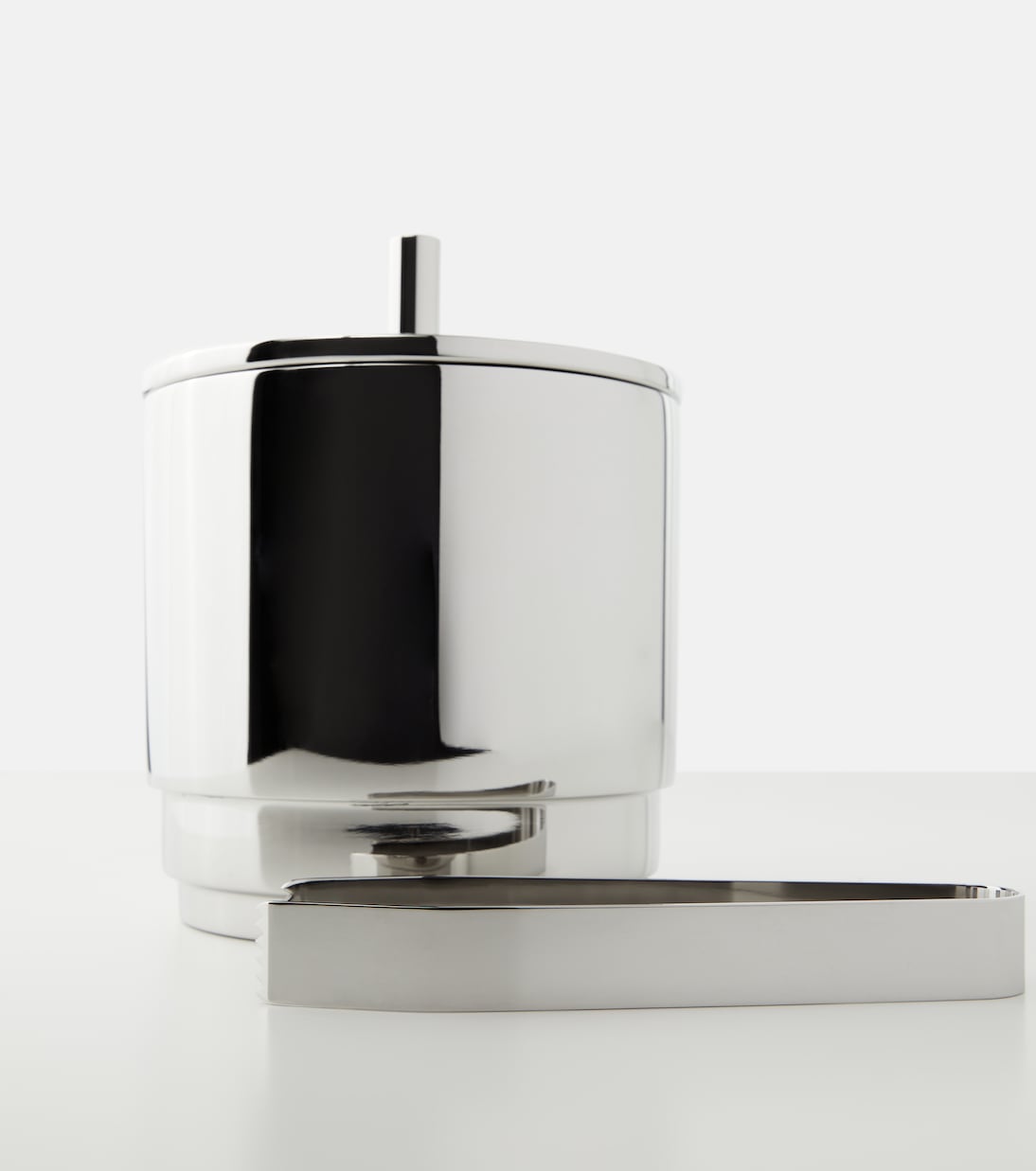 Manhattan stainless steel ice bucket and tongs set by Helle Damkjær | Georg Jensen