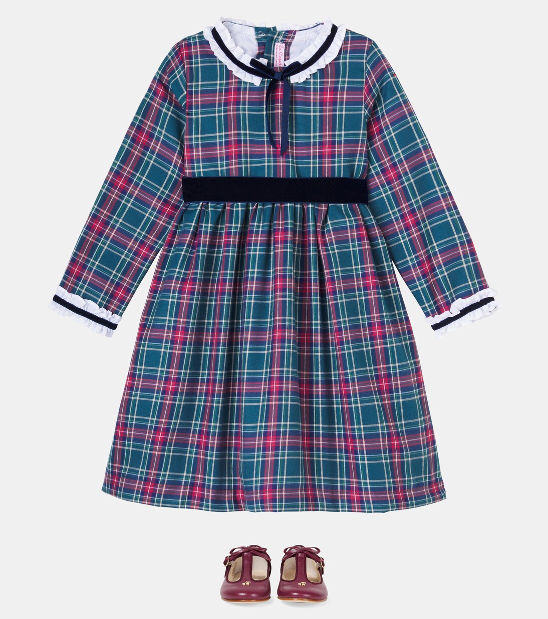 Clarisa tartan cotton-blend dress | La Coqueta