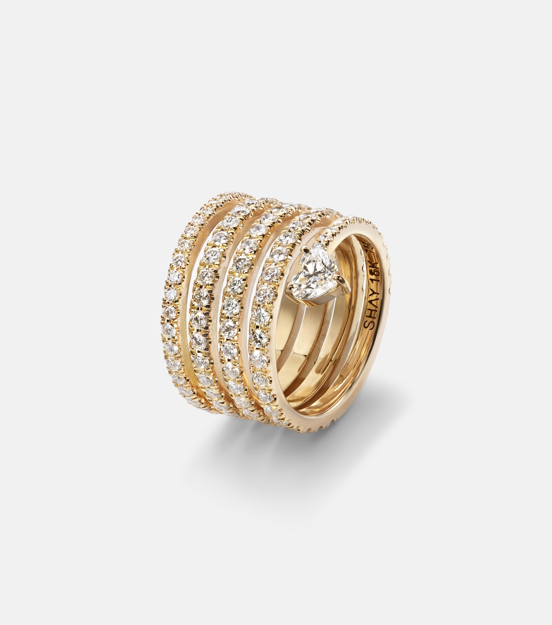 Bague Spiral Heart en or 18 ct et diamants | Shay Jewelry
