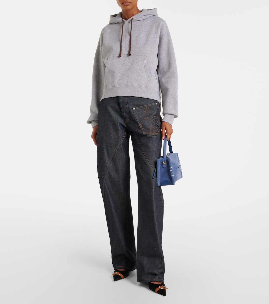 Cropped cotton hoodie | JW Anderson