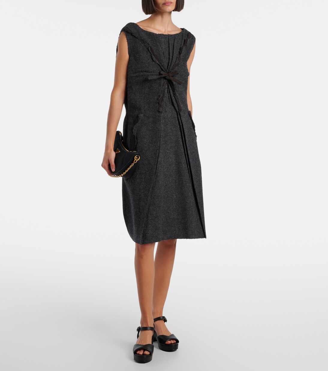 Leather platform sandals | Prada