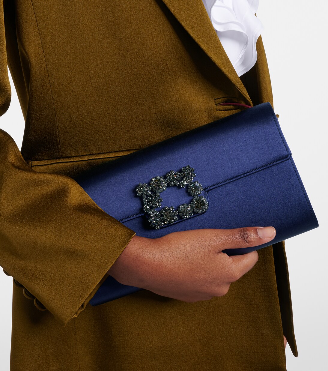 Clutch Efflorescencia de satén adornado | Roger Vivier