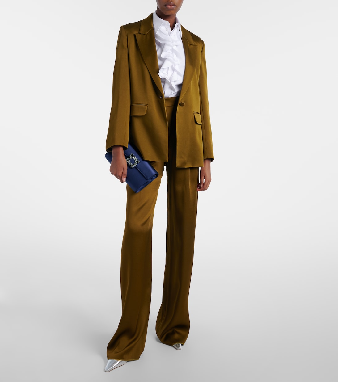 Clutch Efflorescencia de satén adornado | Roger Vivier