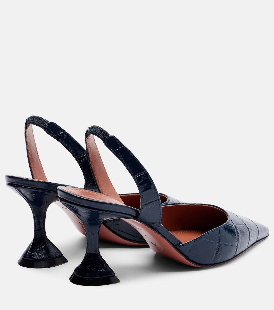 Holli croc-effect leather slingback pumps | Amina Muaddi