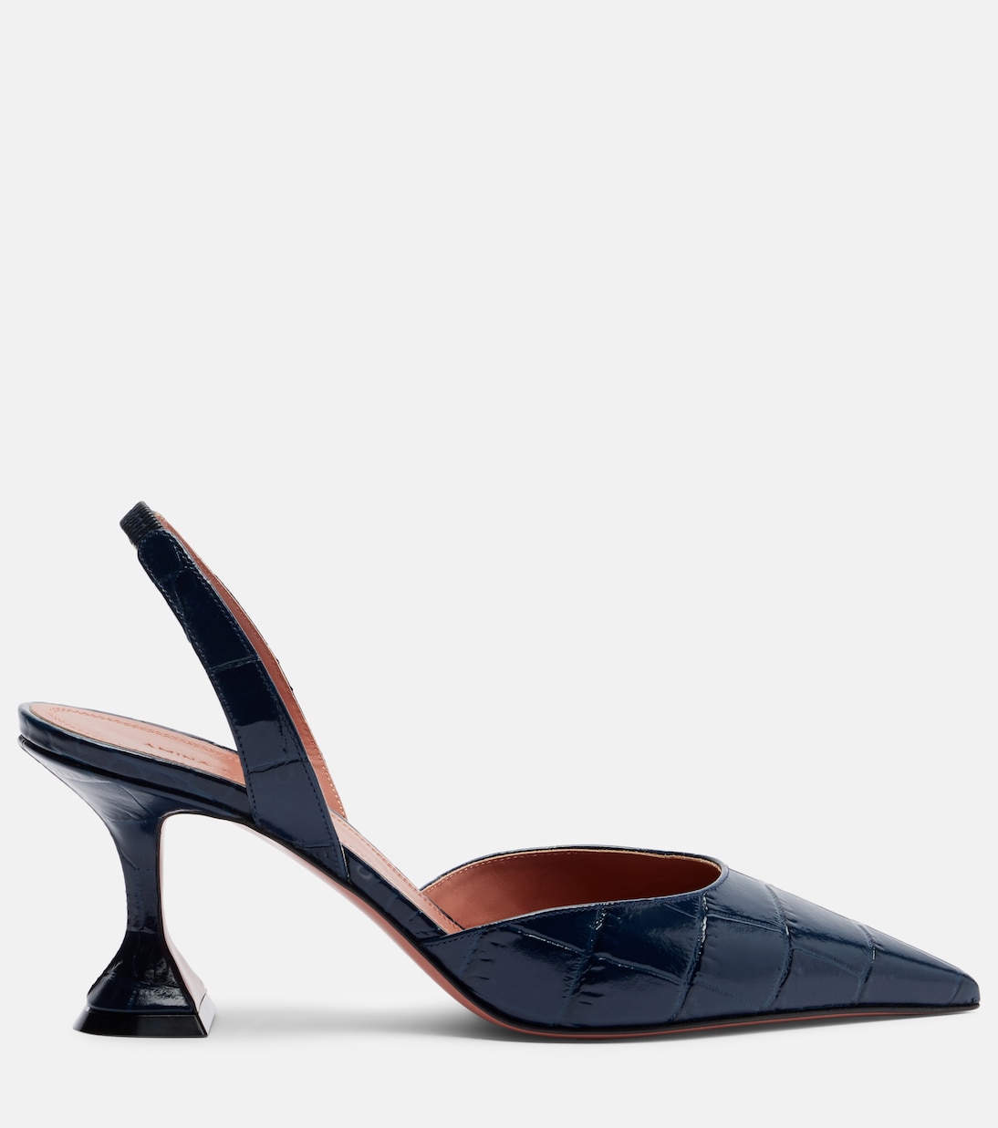Holli croc-effect leather slingback pumps | Amina Muaddi
