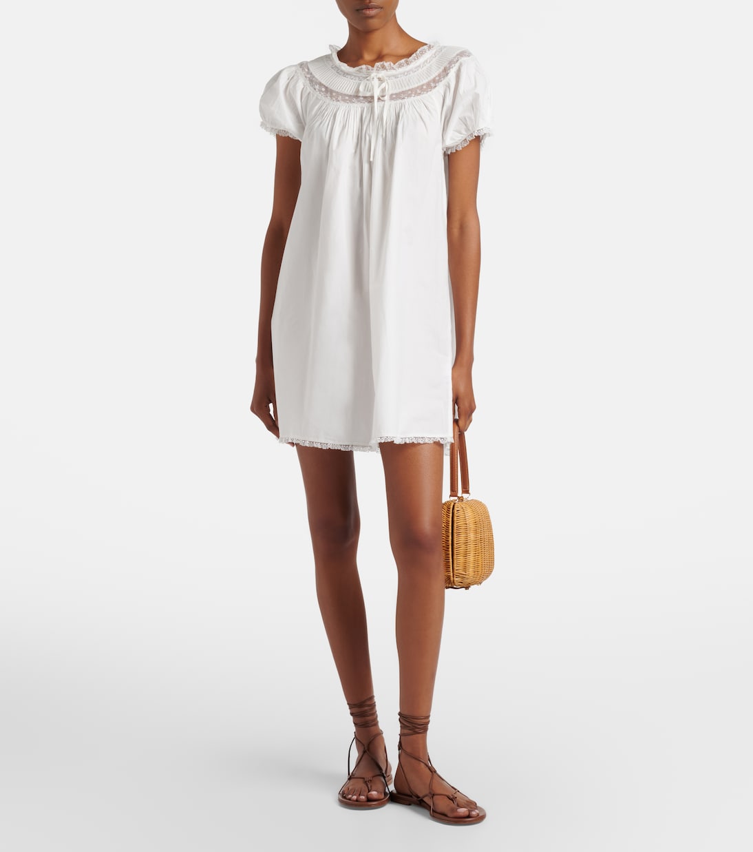 Vestido corto Daphne de popelín de algodón | Dôen