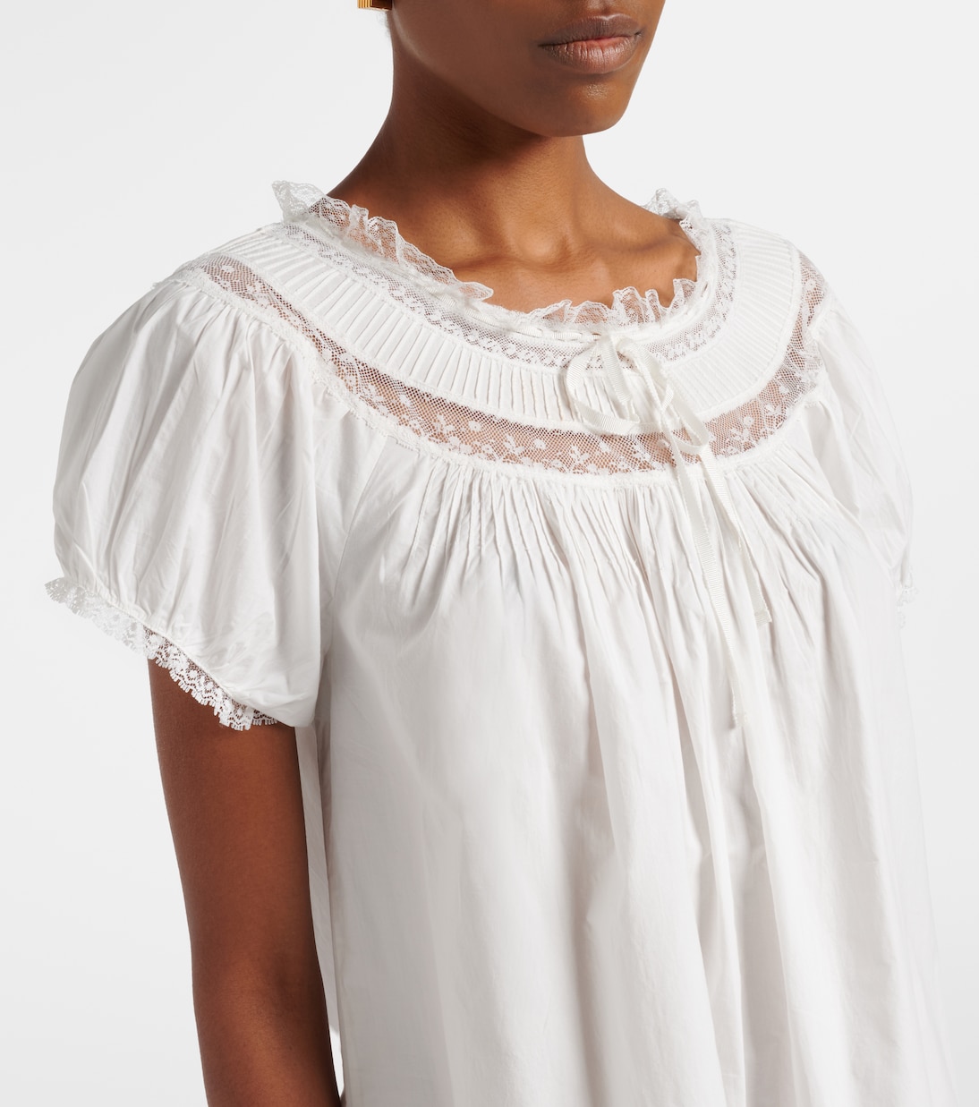 Vestido corto Daphne de popelín de algodón | Dôen