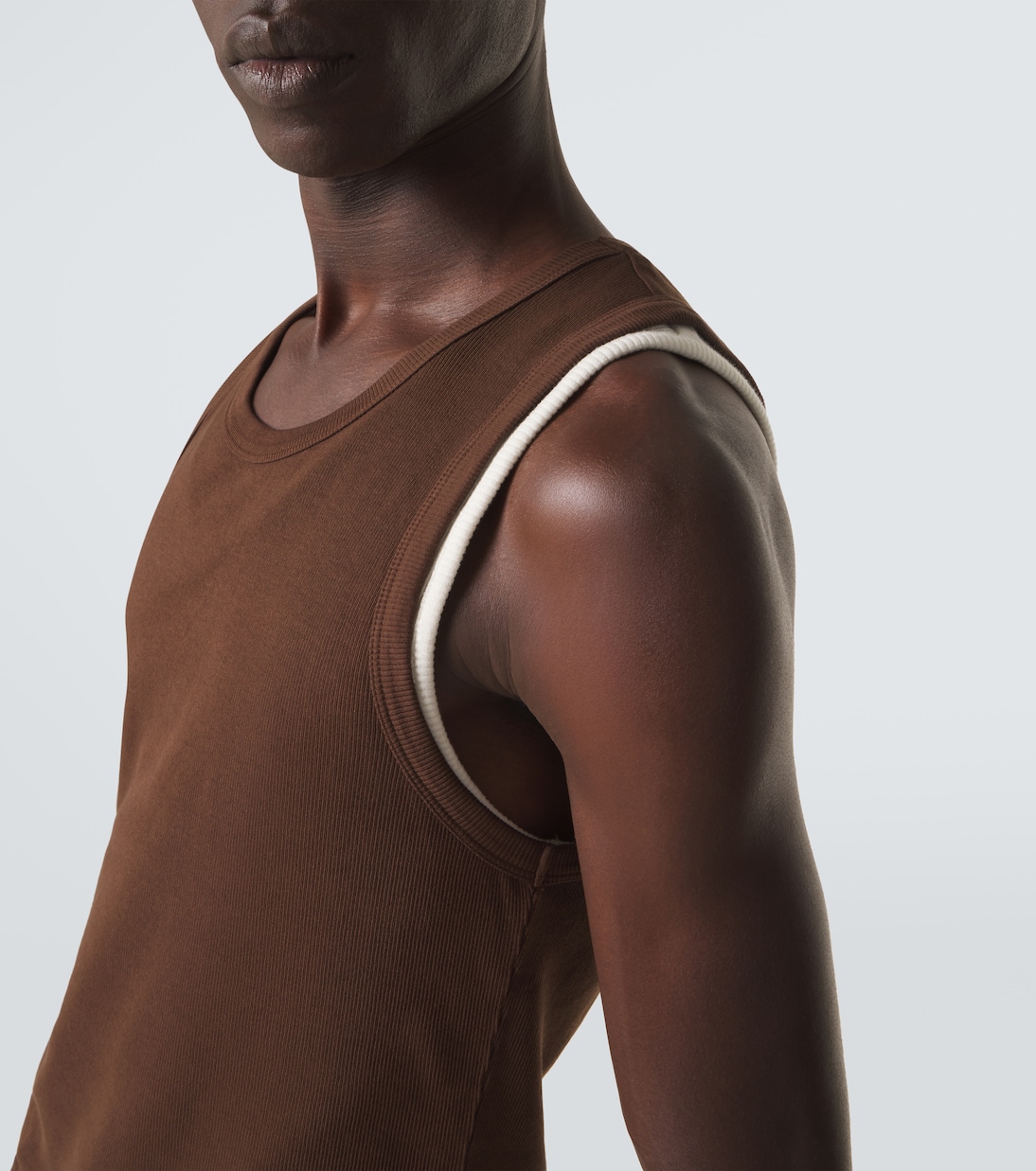 Ribbed-knit cotton-blend jersey tank top | Entire Studios