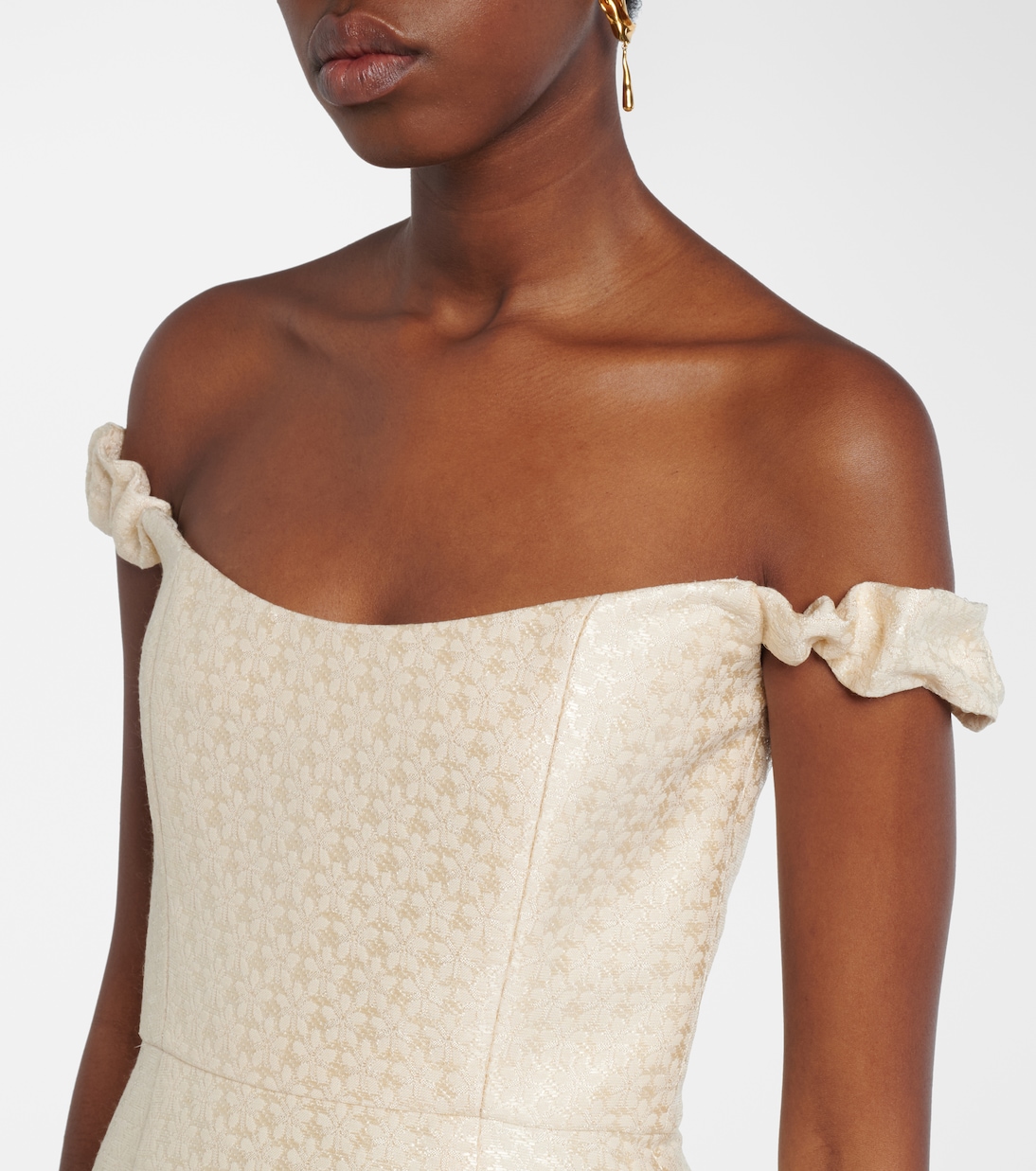 Bridal Yolanda brocade off-shoulder gown | Markarian