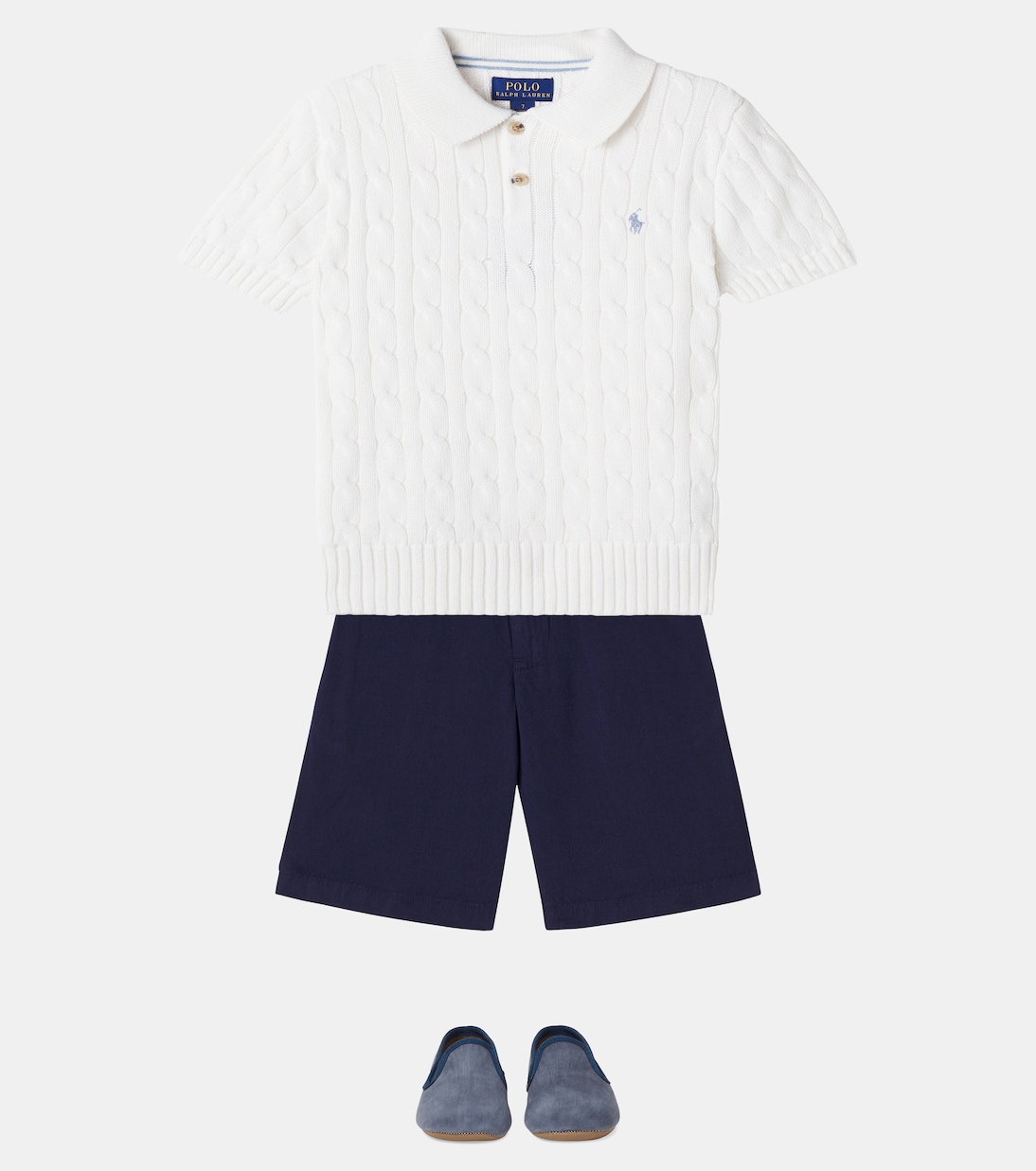 Pullover in maglia di cotone a trecce | Polo Ralph Lauren Kids