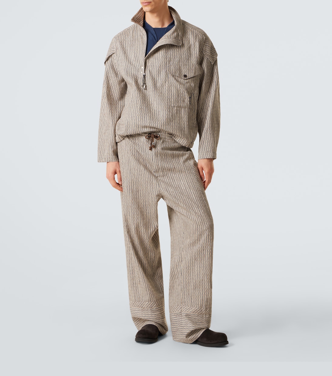 Kyan cotton and linen-blend straight pants | Kiko Kostadinov