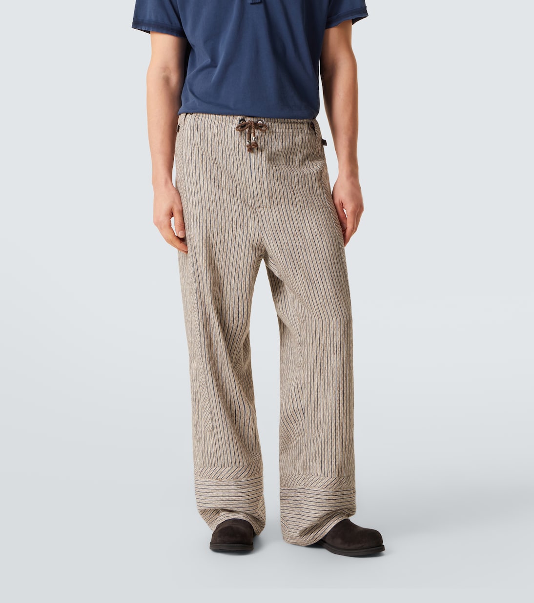 Kyan cotton and linen-blend straight pants | Kiko Kostadinov