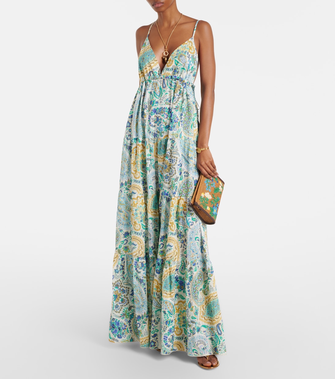 Abito lungo in cotone con stampa paisley | Etro