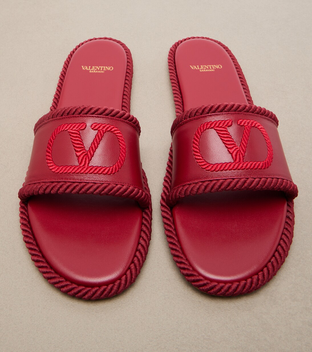 VLogo leather espadrille sandals | Valentino Garavani