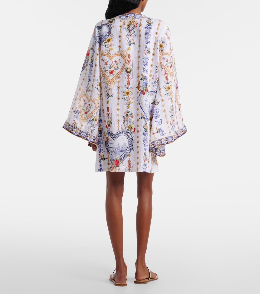 Cutout printed linen kaftan | Camilla