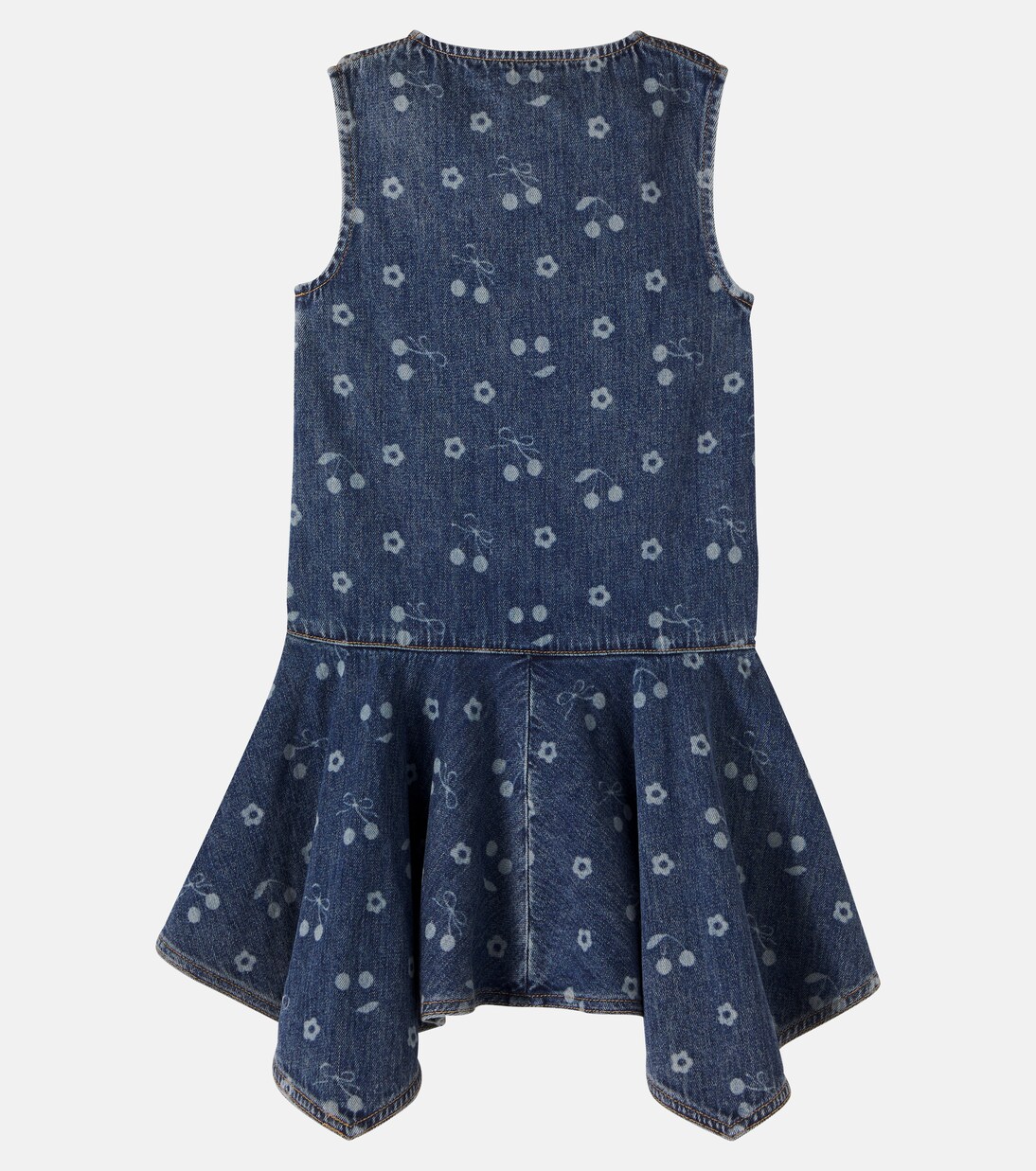 Printed denim dress | Self-Portrait Kids