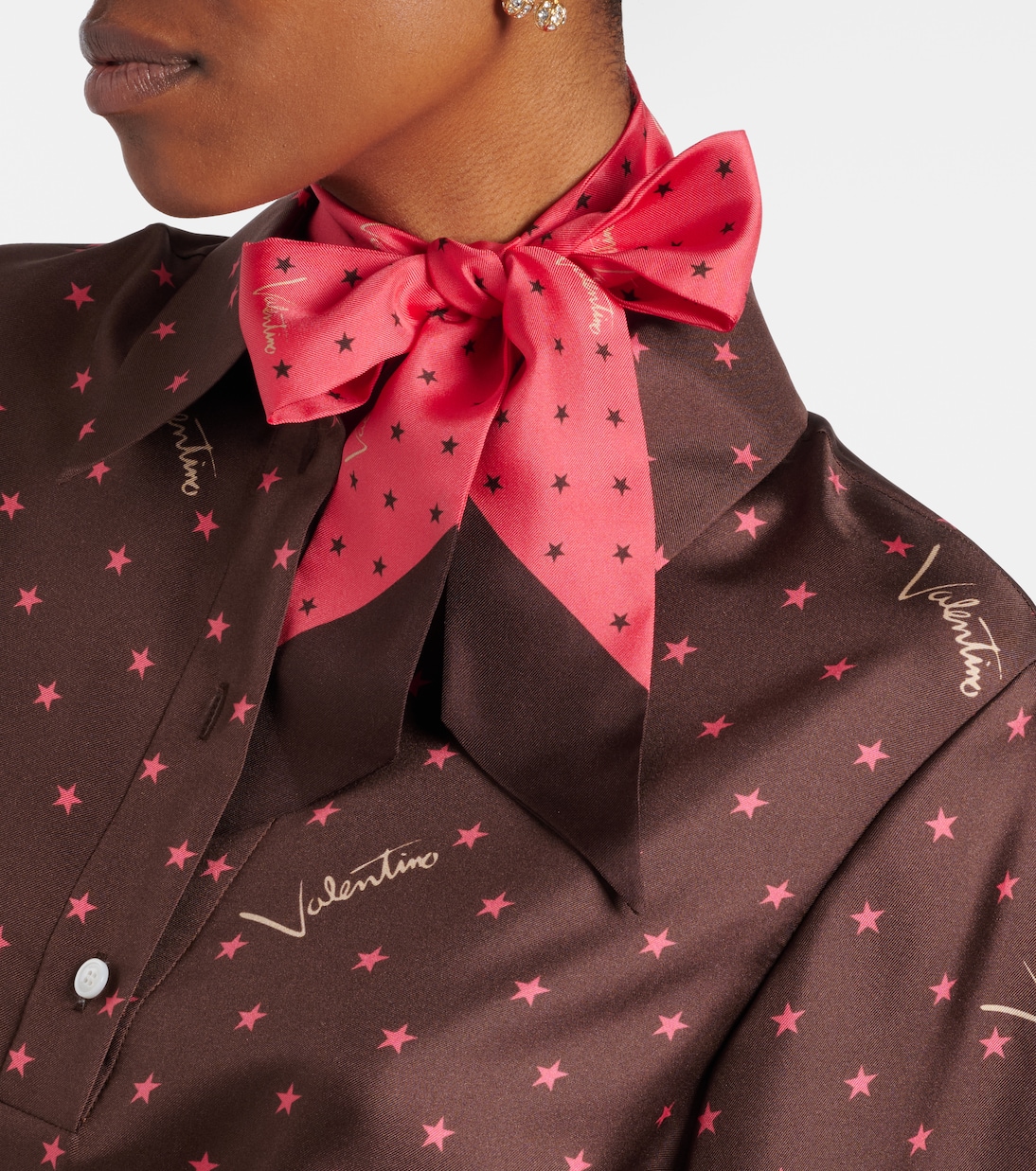 Printed silk twill scarf | Valentino
