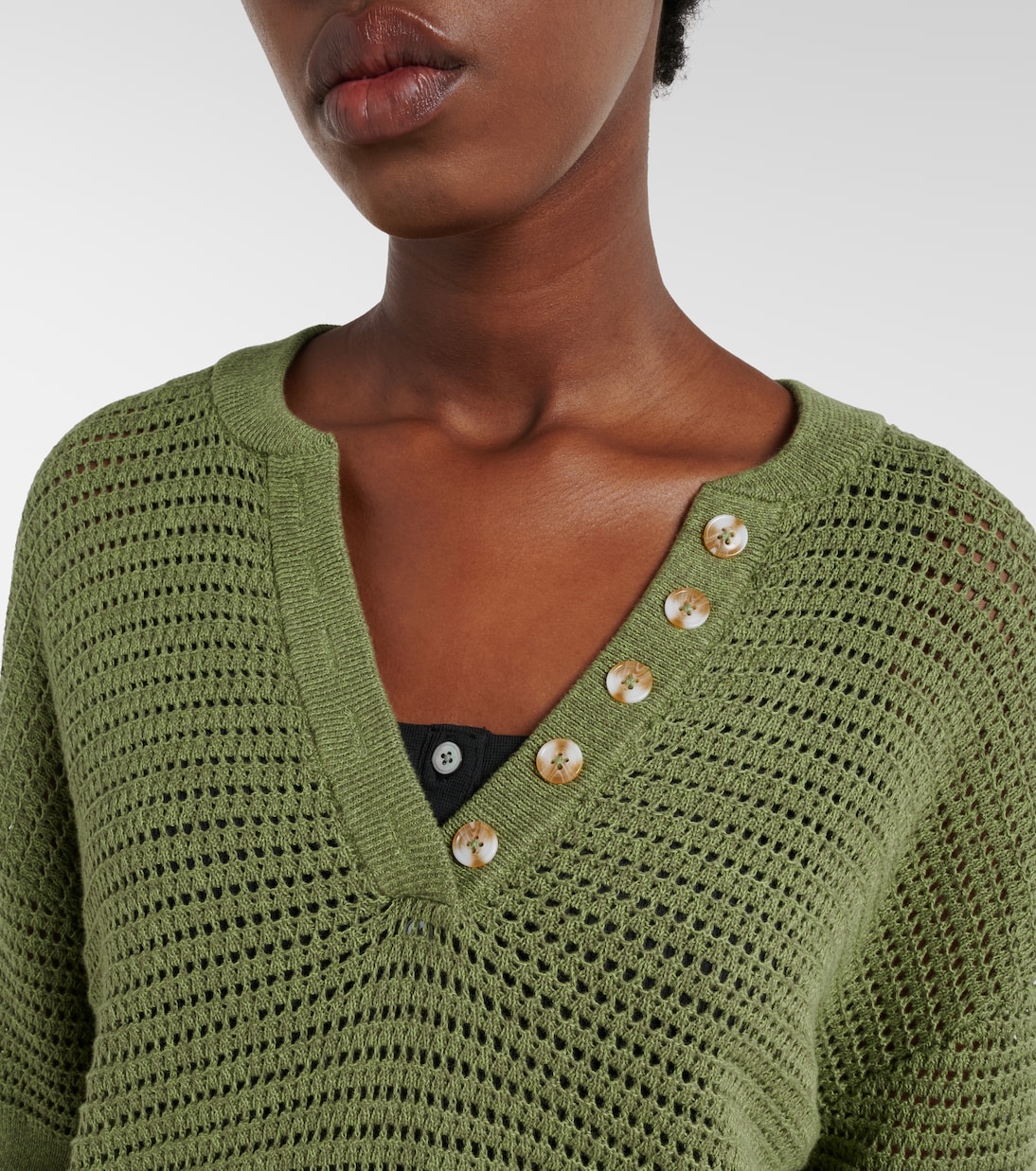 Callie open-knit cotton top | Varley