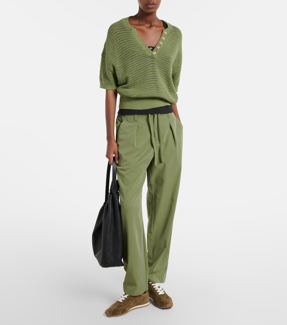 Callie open-knit cotton top | Varley