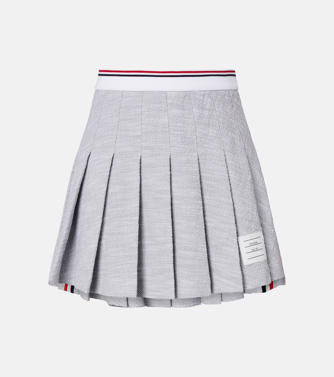 Pleated cotton-blend tweed miniskirt | Thom Browne