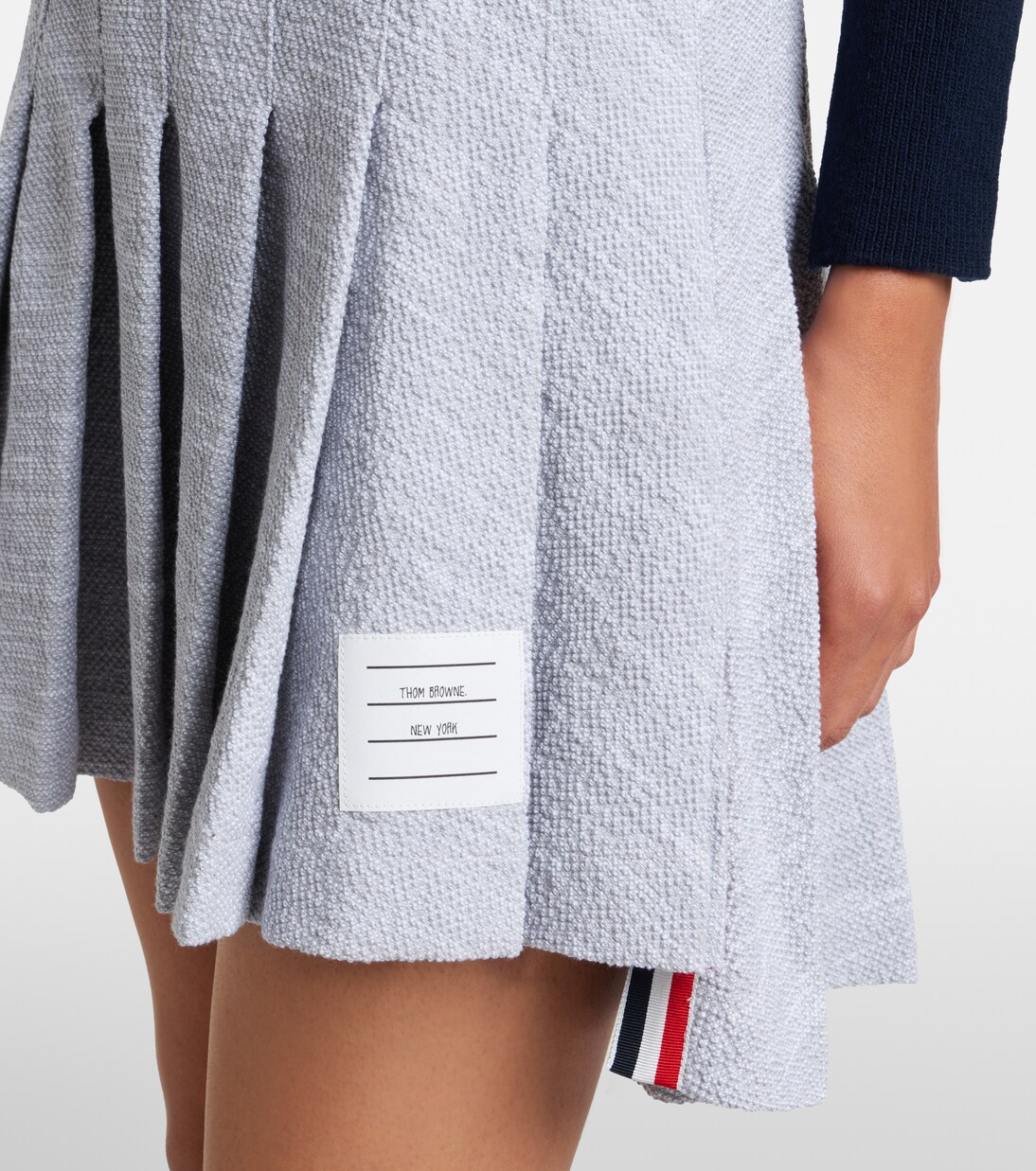 Pleated cotton-blend tweed miniskirt | Thom Browne