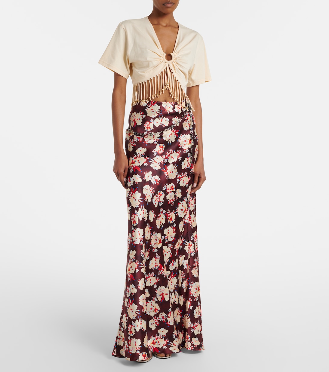 Verziertes Cropped-Top aus Baumwoll-Jersey | Rabanne