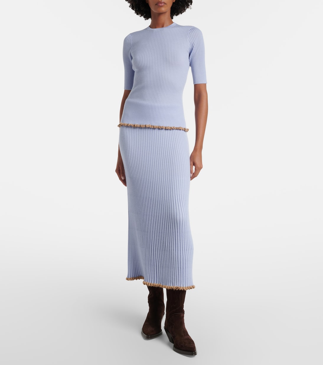 Falda midi Kavya en mezcla de cachemir y seda | Gabriela Hearst