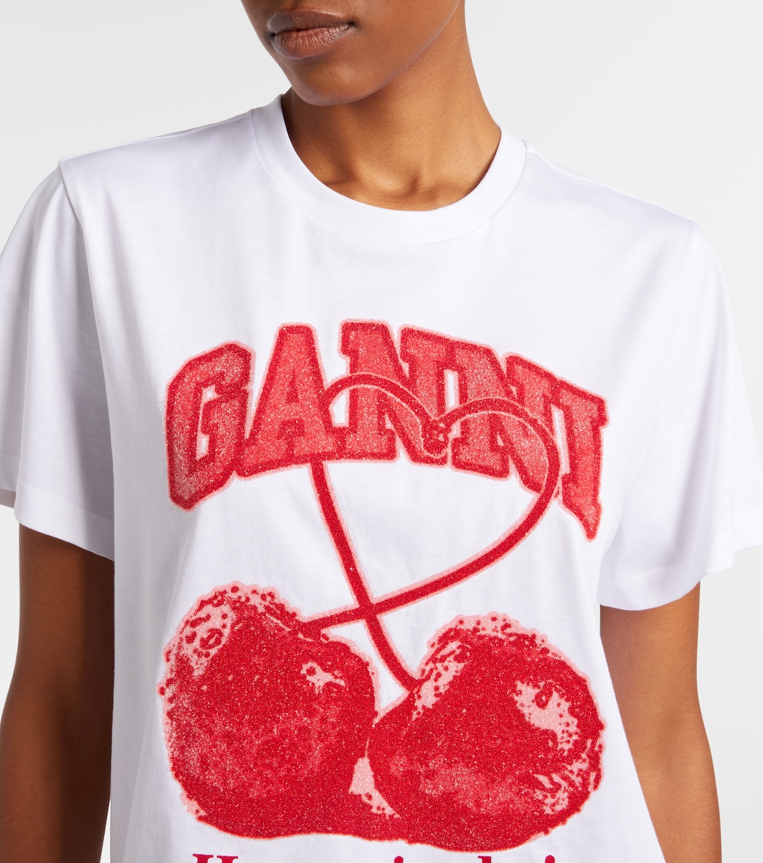 Verziertes T-Shirt aus Baumwoll-Jersey | Ganni