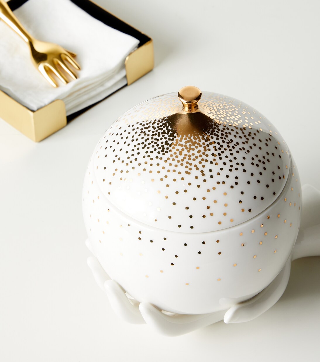 Gilded Eve porcelain container | Jonathan Adler