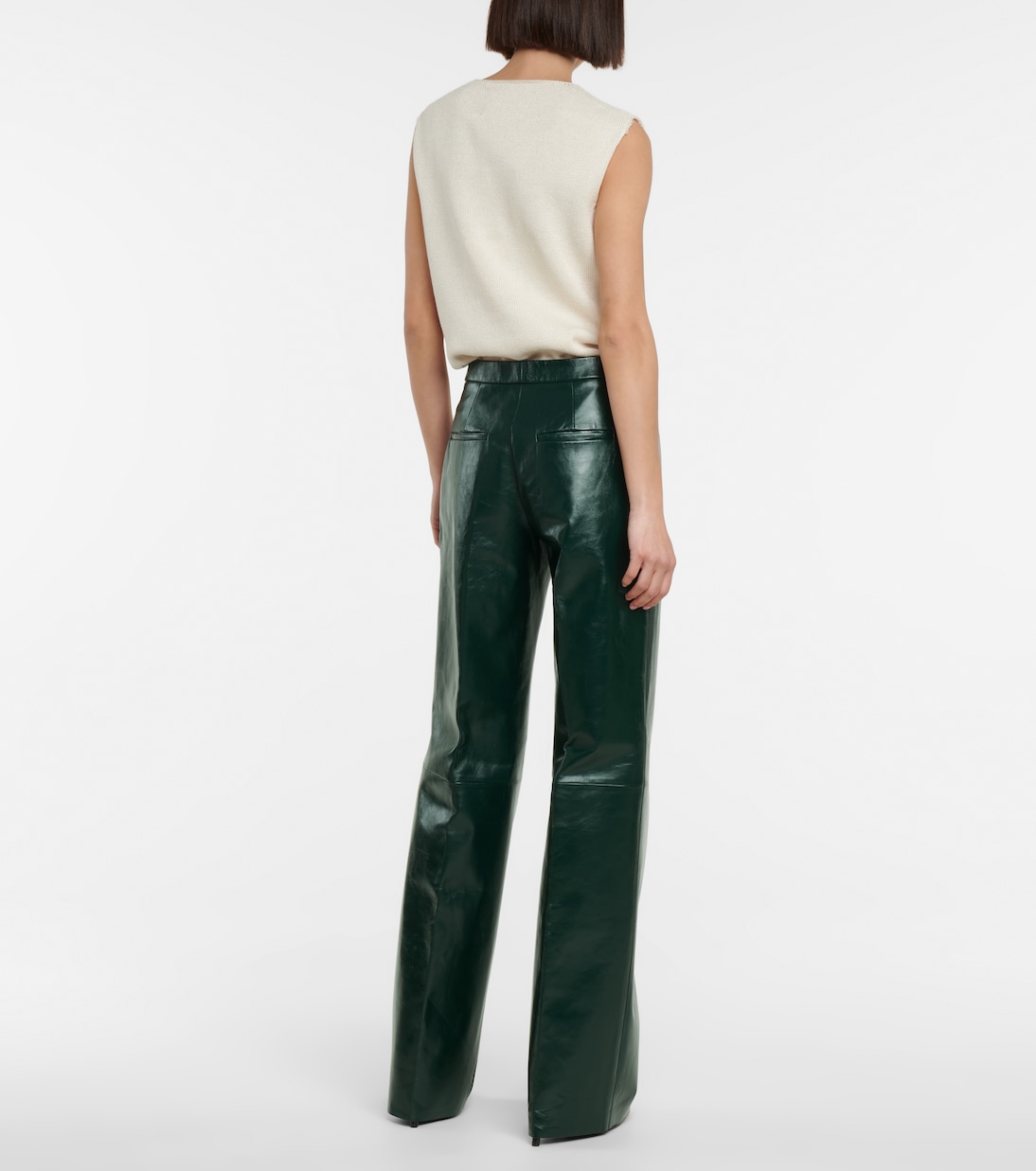 Weite High-Rise-Hose aus Leder | Jil Sander