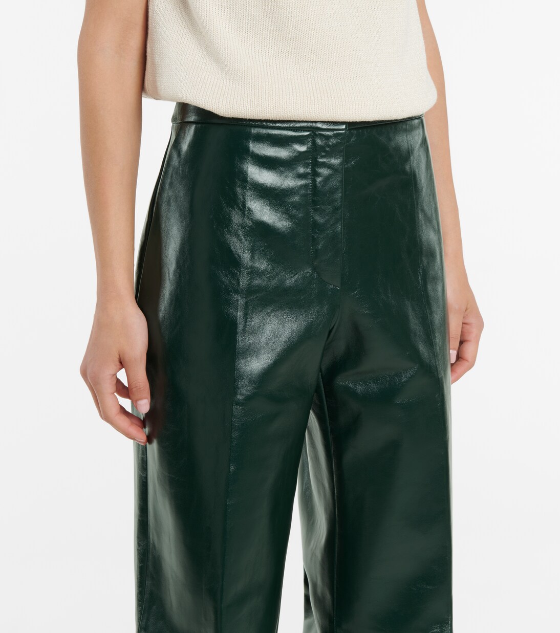 Weite High-Rise-Hose aus Leder | Jil Sander